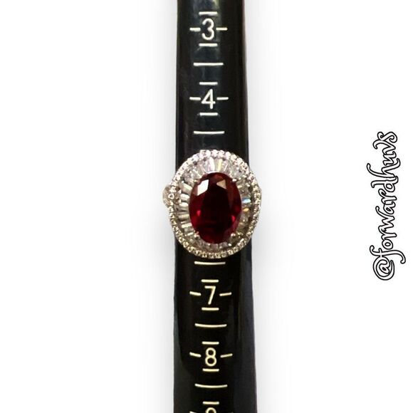 Bundle Sale 3 for $15 | Red Cubic Zirconia | Princess Ring | Size 5.5 NWT - Picture 6 of 7